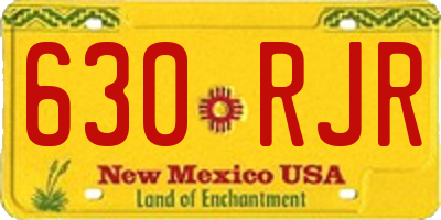 NM license plate 630RJR