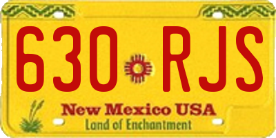 NM license plate 630RJS
