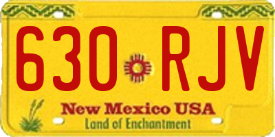 NM license plate 630RJV