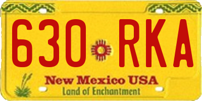NM license plate 630RKA