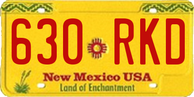 NM license plate 630RKD
