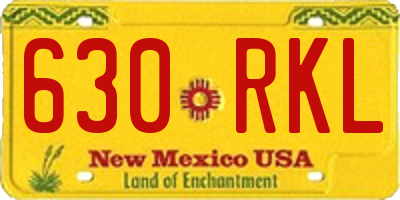 NM license plate 630RKL