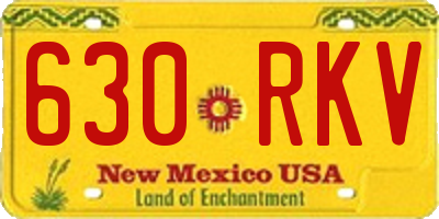 NM license plate 630RKV