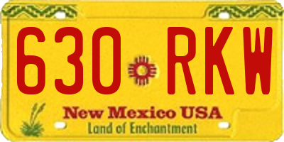 NM license plate 630RKW