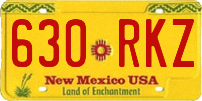 NM license plate 630RKZ
