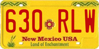 NM license plate 630RLW
