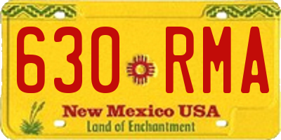 NM license plate 630RMA