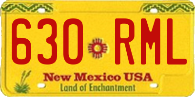 NM license plate 630RML