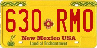 NM license plate 630RMO