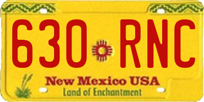 NM license plate 630RNC
