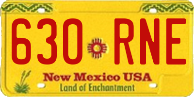 NM license plate 630RNE