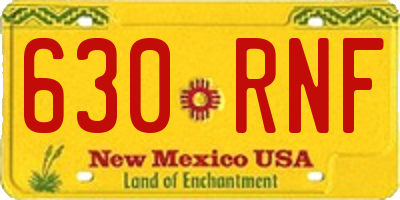 NM license plate 630RNF