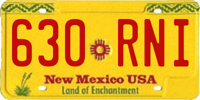 NM license plate 630RNI
