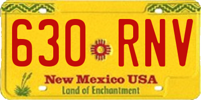 NM license plate 630RNV