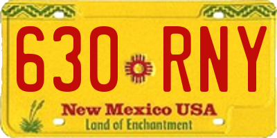 NM license plate 630RNY