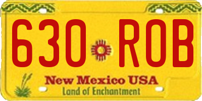 NM license plate 630ROB