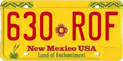 NM license plate 630ROF