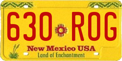 NM license plate 630ROG