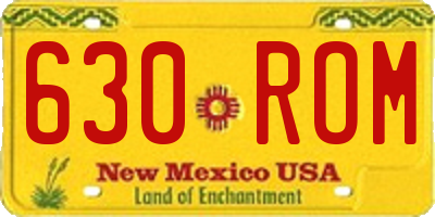 NM license plate 630ROM