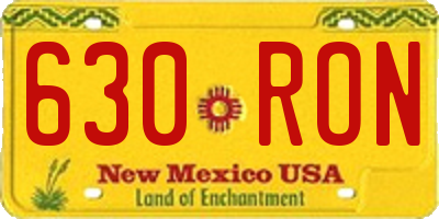 NM license plate 630RON