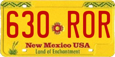 NM license plate 630ROR