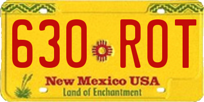 NM license plate 630ROT