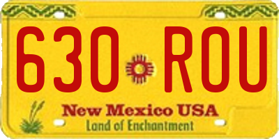 NM license plate 630ROU