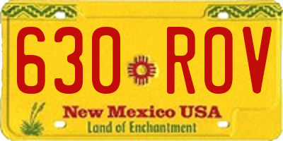 NM license plate 630ROV