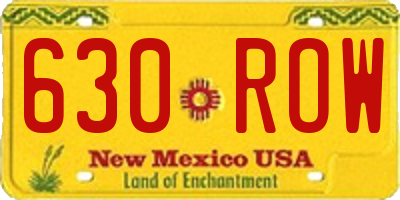 NM license plate 630ROW