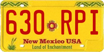 NM license plate 630RPI