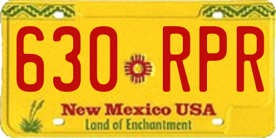 NM license plate 630RPR