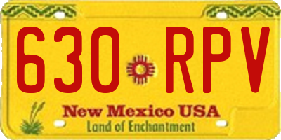 NM license plate 630RPV