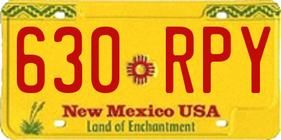 NM license plate 630RPY