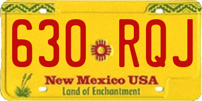 NM license plate 630RQJ