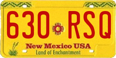 NM license plate 630RSQ