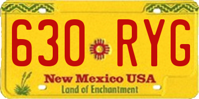 NM license plate 630RYG