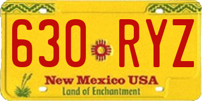 NM license plate 630RYZ