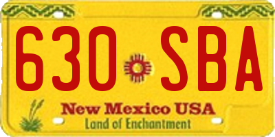 NM license plate 630SBA