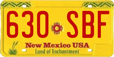 NM license plate 630SBF