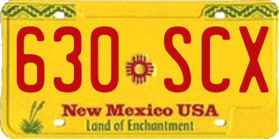NM license plate 630SCX
