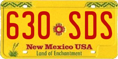 NM license plate 630SDS