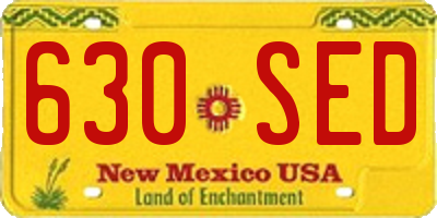 NM license plate 630SED