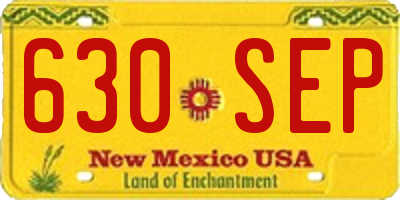 NM license plate 630SEP