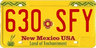 NM license plate 630SFY