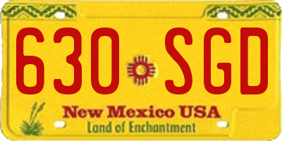 NM license plate 630SGD