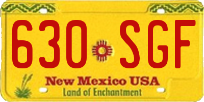 NM license plate 630SGF