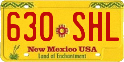 NM license plate 630SHL