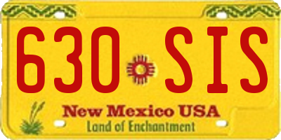 NM license plate 630SIS