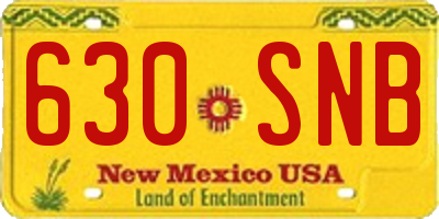 NM license plate 630SNB