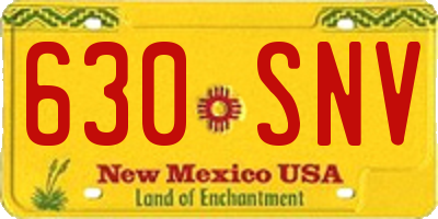 NM license plate 630SNV